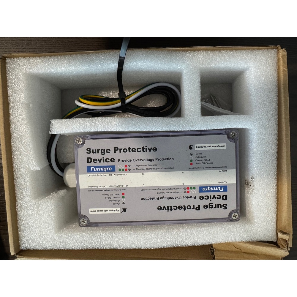 Furniqro Whole House Surge Protective Device White Sound Alarm